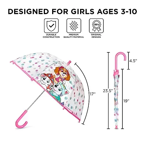 ABG Accessories, Minnie Mouse, Frozen, Encanto va Paw Patrol Kids Qizlar uchun shaffof soyabon 3-10 yosh - 5