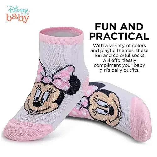 ABG Accessories Girls & Boys Minnie, Mickey Mouse, Baby Shark, Justice League 10-Pack Infant Sock 0-24 Months - 3