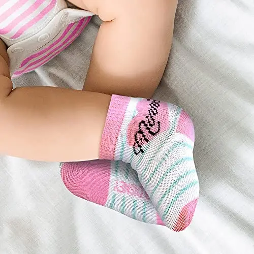 ABG Accessories Girls & Boys Minnie, Mickey Mouse, Baby Shark, Justice League 10-Pack Infant Sock 0-24 Months - DISNEY (1)