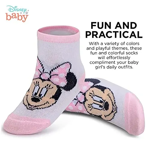 ABG Accessories Girls & Boys Minnie, Mickey Mouse, Baby Shark, Justice League 10-Pack Infant Sock 0-24 Months - 3