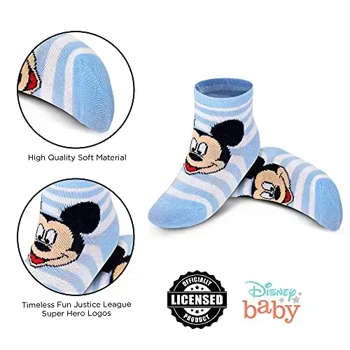 ABG Accessories Girls & Boys Minnie, Mickey Mouse, Baby Shark, Justice League 10-Pack Infant Sock 0-24 Months - 4