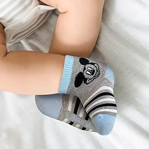 ABG Accessories Girls & Boys Minnie, Mickey Mouse, Baby Shark, Justice League 10-Pack Infant Sock 0-24 Months - MODAZONE (1)