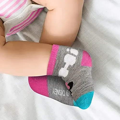 ABG Accessories Girls & Boys Minnie, Mickey Mouse, Baby Shark, Justice League 10-Pack Infant Sock 0-24 Months - 2