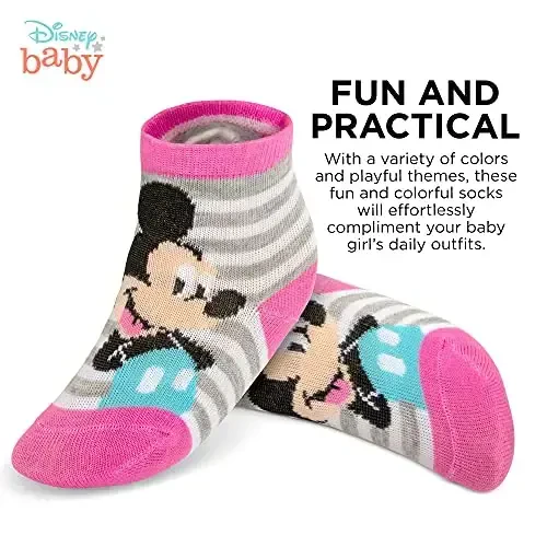 ABG Accessories Girls & Boys Minnie, Mickey Mouse, Baby Shark, Justice League 10-Pack Infant Sock 0-24 Months - 3