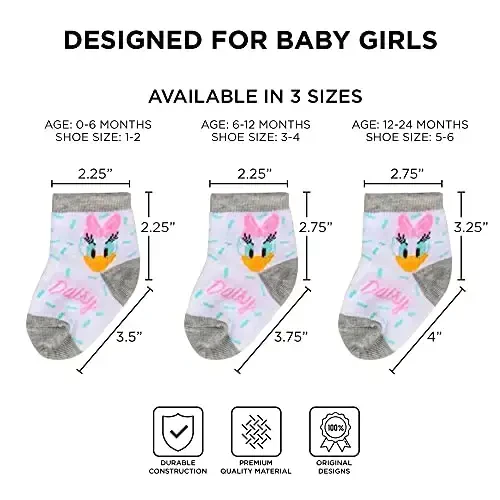 ABG Accessories Girls & Boys Minnie, Mickey Mouse, Baby Shark, Justice League 10-Pack Infant Sock 0-24 Months - 5