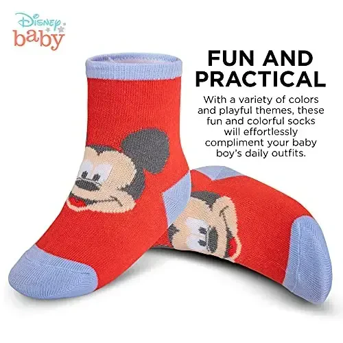 ABG Accessories Girls & Boys Minnie, Mickey Mouse, Baby Shark, Justice League 10-Pack Infant Sock 0-24 Months - 3