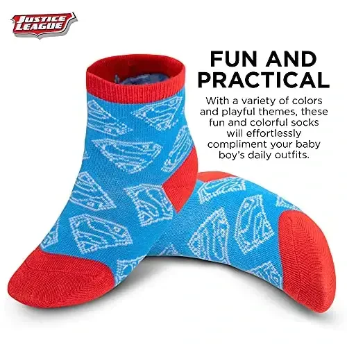 ABG Accessories Girls & Boys Minnie, Mickey Mouse, Baby Shark, Justice League 10-Pack Infant Sock 0-24 Months - 3