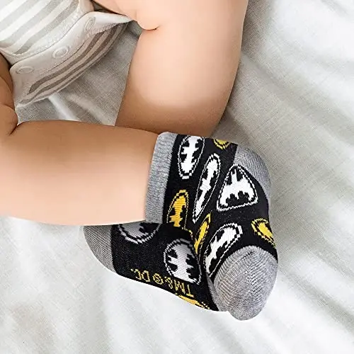 ABG Accessories Baby Girls & Boys Superman, Batman 10-pack Infant Sock 0-24 Months - 2