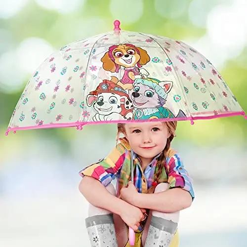 ABG Aksesuarları, Minnie Mouse, Frozen, Encanto ve Paw Patrol Kız Çocuk Şeffaf Şemsiye Yağmurluk 3-10 Yaş - ABG ACCESSORIES (1)