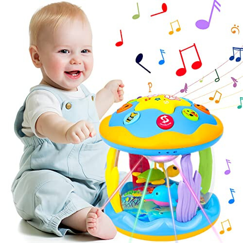 Aboosam Baby Toys 6 to 12 Months - Musical Learning Infant Toys 12-18 Months - Babies Ocean Rotating Light Up Toys for Toddlers 1 2 3+ Years Old Boys Girls Baby Gifts - 2