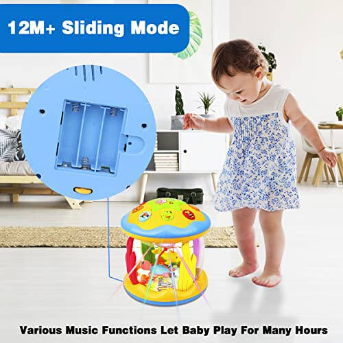 Aboosam Baby Toys 6 to 12 Months - Musical Learning Infant Toys 12-18 Months - Babies Ocean Rotating Light Up Toys for Toddlers 1 2 3+ Years Old Boys Girls Baby Gifts - 5