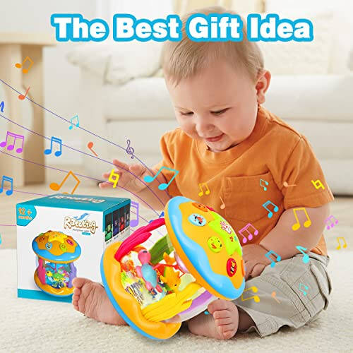 Aboosam Baby Toys 6 to 12 Months - Musical Learning Infant Toys 12-18 Months - Babies Ocean Rotating Light Up Toys for Toddlers 1 2 3+ Years Old Boys Girls Baby Gifts - 7