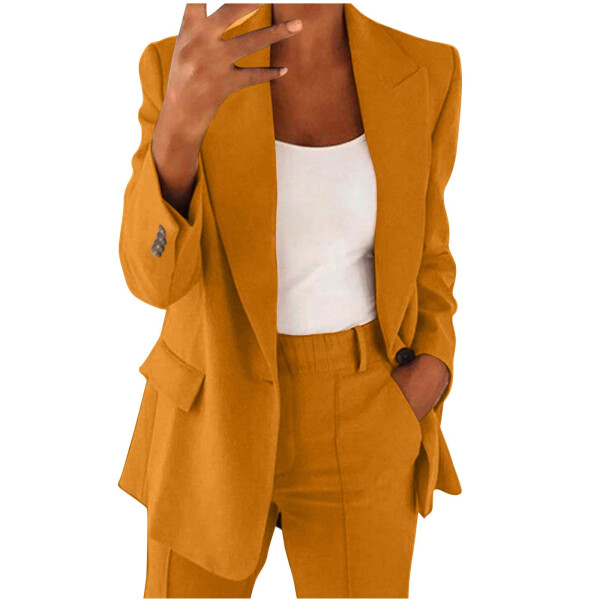 Aboser Two Piece Blazer Outfits for Women, Business Casual Work Sets, Open Front Pants Set, Long Sleeve Blazer Suit Jackets with Pants - 7