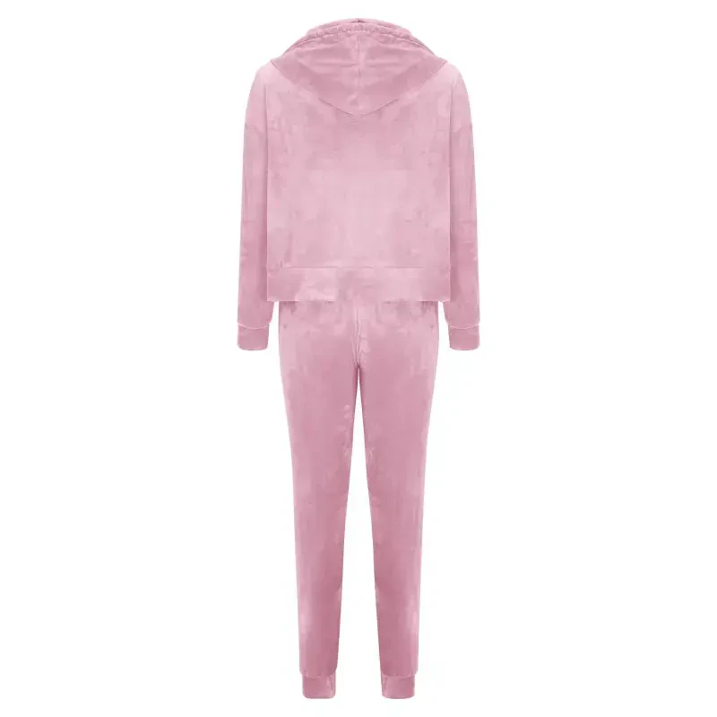 Aboser Womens Velour Tracksuits Set Velvet Long Sleeve Sweatsuits 2 Piece Sports Outfits Zip Up Hoodie Sweatpants Joggers Sets with Pocket - 4