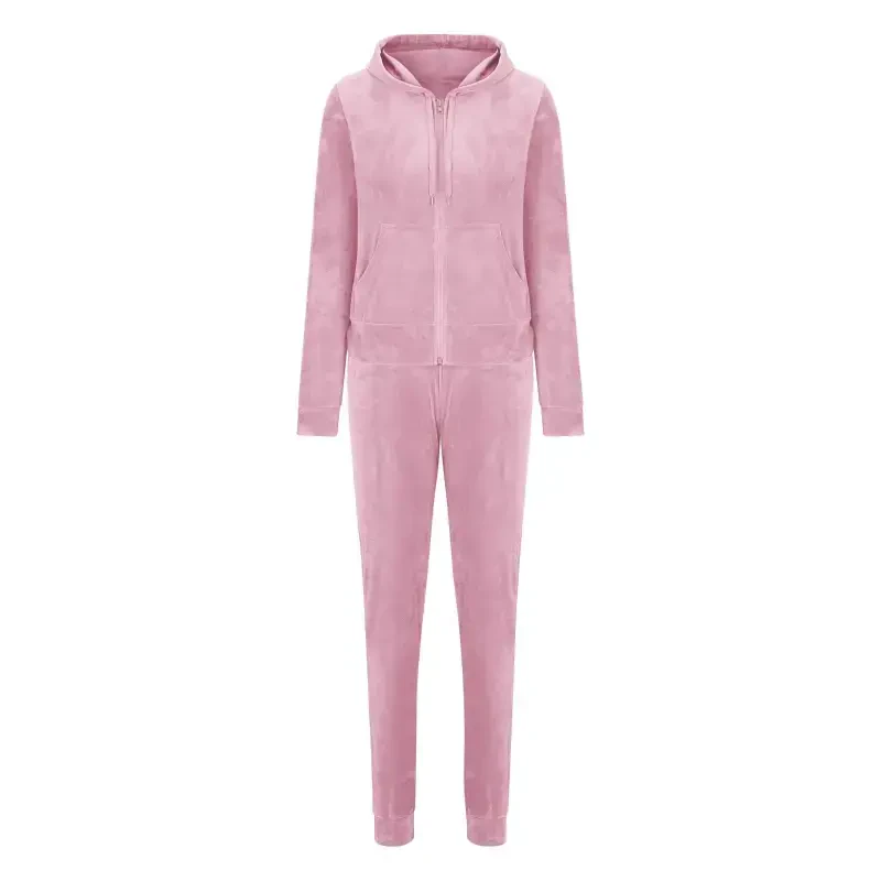 Aboser Womens Velour Tracksuits Set Velvet Long Sleeve Sweatsuits 2 Piece Sports Outfits Zip Up Hoodie Sweatpants Joggers Sets with Pocket - 5