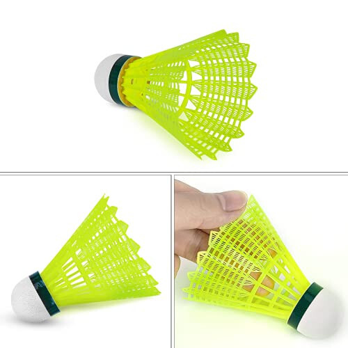 AboveGenius Badminton Rackets Set of 4 for Outdoor Backyard Games, Including 4 Rackets, 6 Nylon Badminton Shuttlecocks, Lightweight Badminton Racquets for Beginners - 6