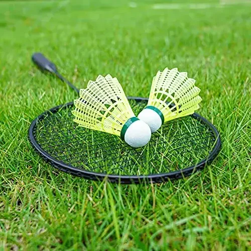 AboveGenius Badminton Rackets Set of 4 for Outdoor Backyard Games, Including 4 Rackets, 6 Nylon Badminton Shuttlecocks, Lightweight Badminton Racquets for Beginners - 6