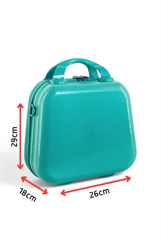 ABS Makeup Bag & Carry-on Luggage - TURQUOISE - 2