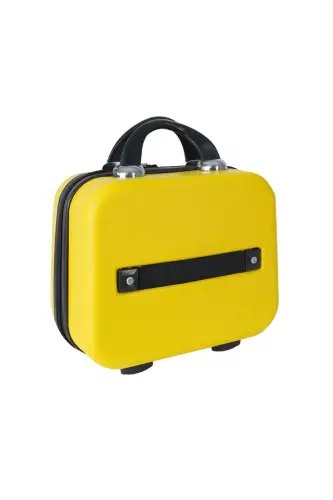 Abs Makyaj Çantası Seyahat Tipi Kozmetik Kutusu & El Valizi-Sarı - 3