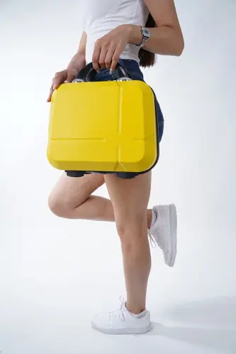 Abs Makyaj Çantası Seyahat Tipi Kozmetik Kutusu & El Valizi-Sarı - RELIANCE (1)