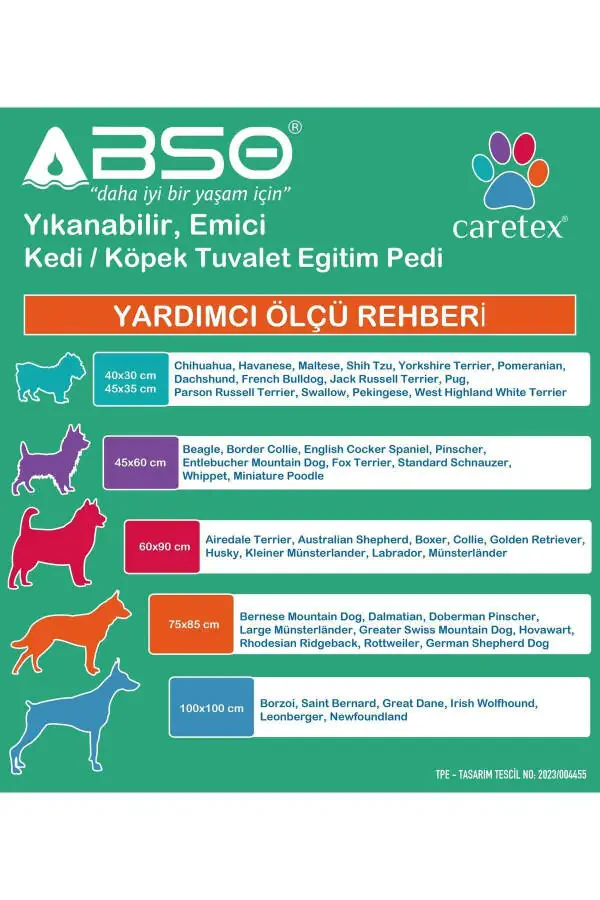 Abso 4 Katlı Yıkanabilir Emici Köpek Pedi Bordo Pati Baskılı ( 100x100 Cm.) - 4
