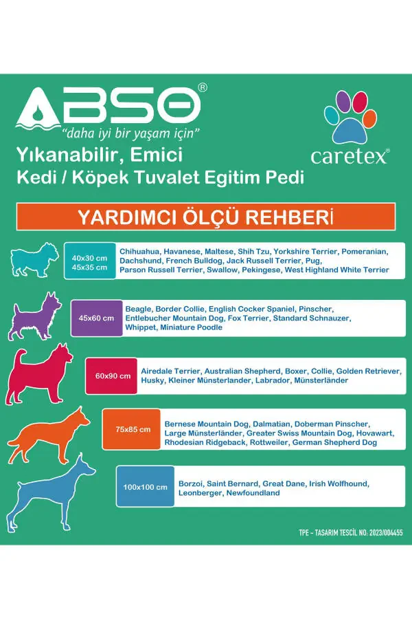 Abso 4 Katlı Yıkanabilir Emici Köpek Pedi Bordo Pati Baskılı ( 100x100 Cm.) - 9