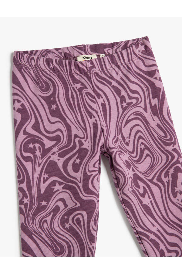 Abstract patterned, elastic waist, cotton leggings. - 3