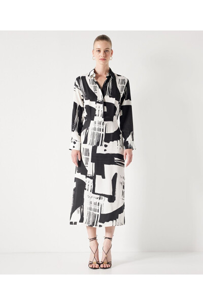 Abstract print dress - İPEKYOL