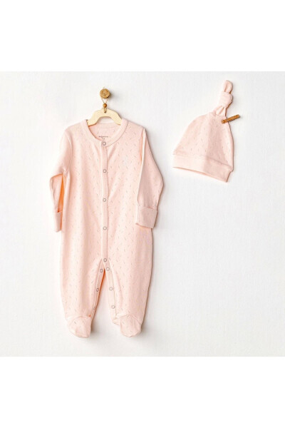 Ac24708 Jacquard Bebek Tulum Takım Pink - ANDYWAWA