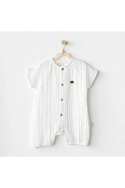 AC24737 Romper Muslin Wawa Boys Baby Jumpsuit White - ANDY WAWA