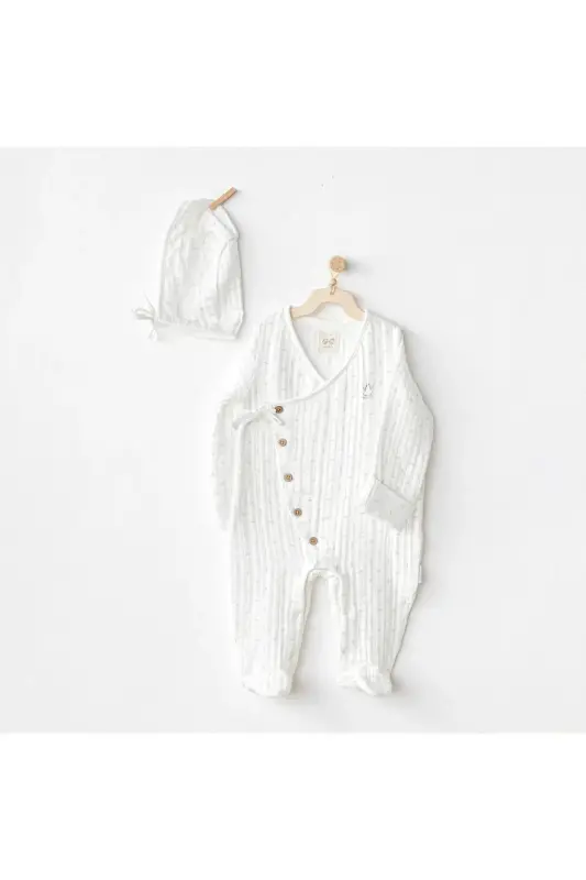 AC24737 Romper Muslin Wawa Boys Baby Jumpsuit White - 1