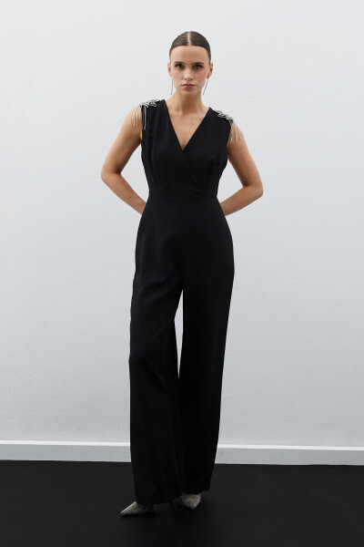 Accessorized Jumpsuit - BLACK - 3