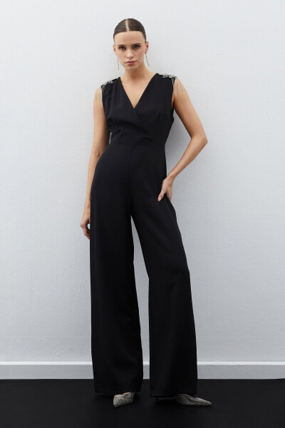 Accessorized Jumpsuit - BLACK - 4