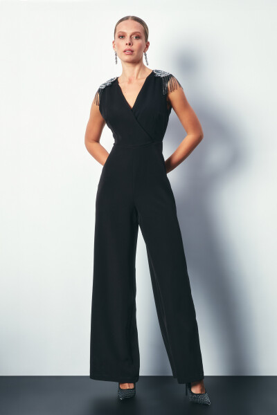 Accessorized Jumpsuit - BLACK - 8