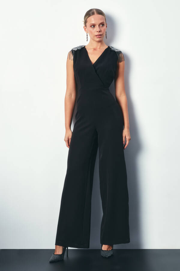 Accessorized Jumpsuit - BLACK - 10