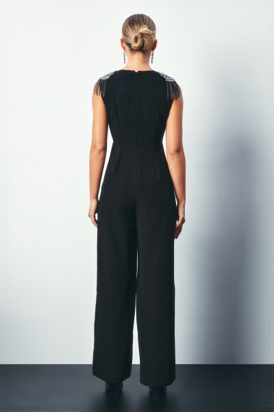 Accessorized Jumpsuit - BLACK - 14