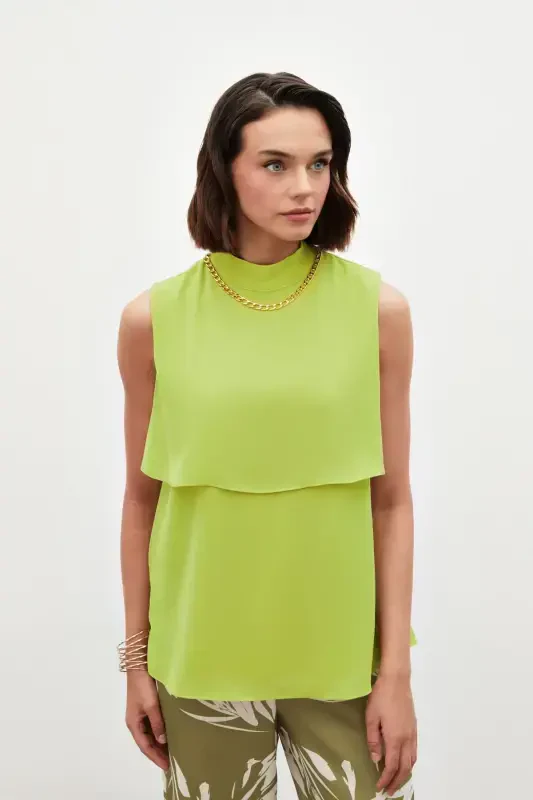 Accessory Detailed Ruffled Blouse - Olive Green - 2