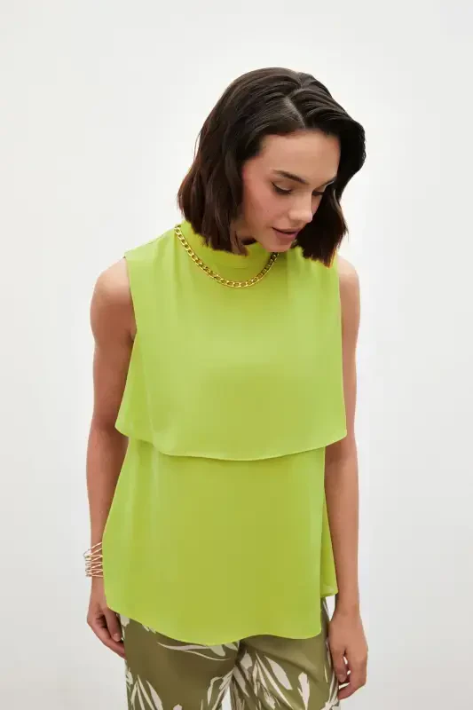 Accessory Detailed Ruffled Blouse - Olive Green - 7