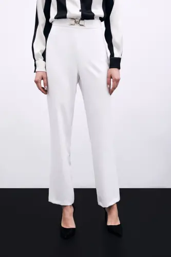 Accessory Detailed Trousers - Ecru-ECRU - 11