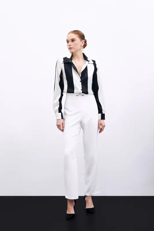 Accessory Detailed Trousers - Ecru-ECRU - 3