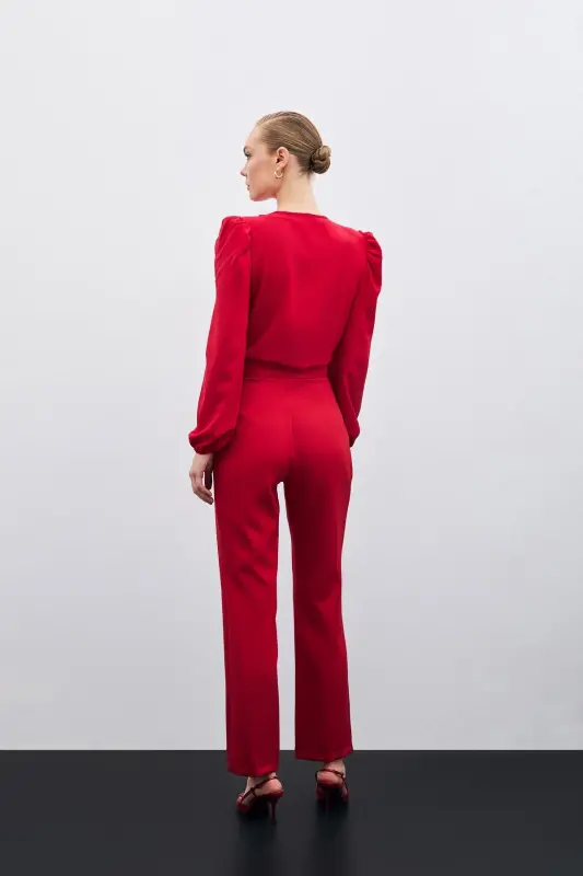 Accessory Detailed Trousers - Red - RED - 4