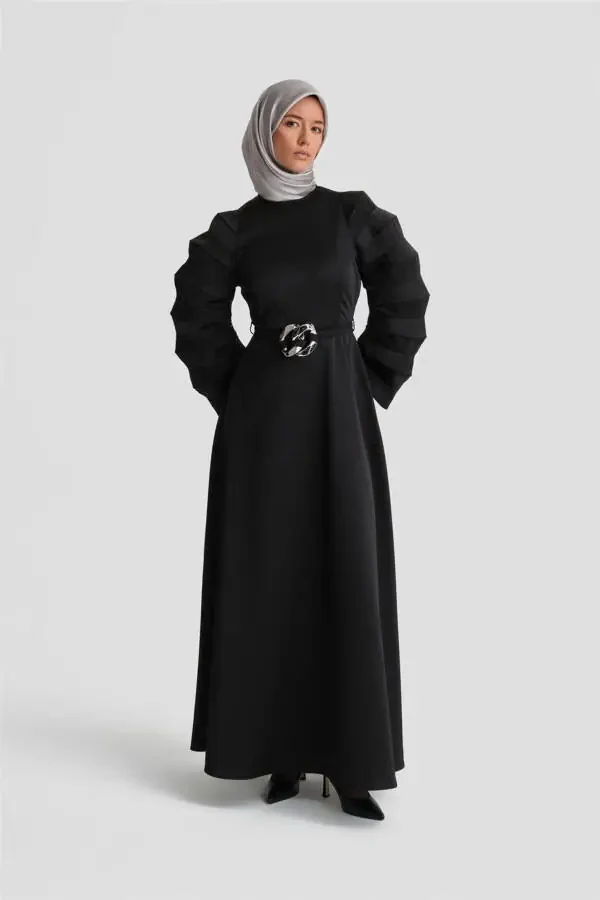 Accordion Sleeves Chic Dress 24k9900 Black - 2