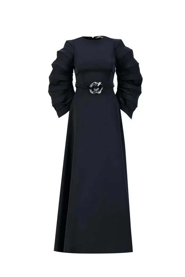 Accordion Sleeves Chic Dress 24k9900 Black - 5