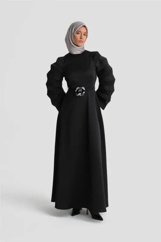 Accordion Sleeves Chic Dress 24k9900 Black - 2