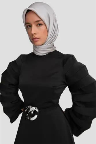 Accordion Sleeves Chic Dress 24k9900 Black - 3