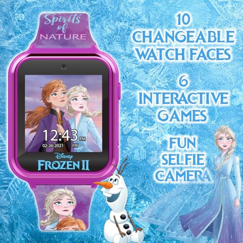 Accutime Çocuk Disney Frozen Akıllı Saat Kamera ile Çocuklar ve Bebekler İçin - Oyunlar, Ses Kaydedici, Hesap Makinesi, Pedometre, Alarm, Kronometre ile Etkileşimli Akıllı Saat - 3