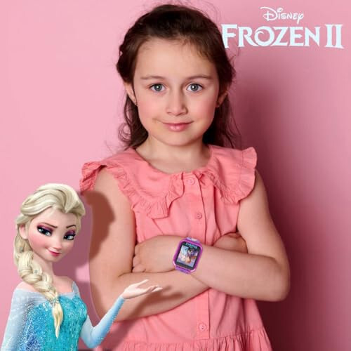 Accutime Çocuk Disney Frozen Akıllı Saat Kamera ile Çocuklar ve Bebekler İçin - Oyunlar, Ses Kaydedici, Hesap Makinesi, Pedometre, Alarm, Kronometre ile Etkileşimli Akıllı Saat - 6