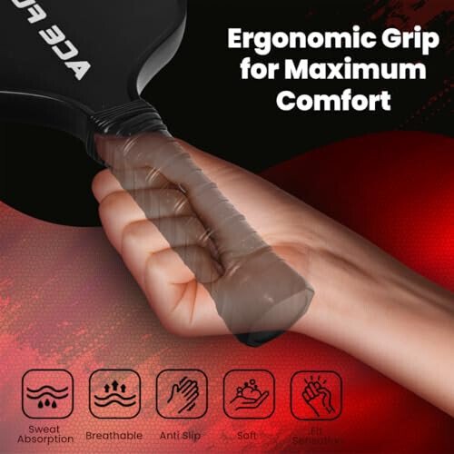 ACE FUSION - Pickleball Paddles Set of 2 with Premium Fiberglass Surface, 2 Pickleball Rackets, 4 Pickleballs, 1 Portable Carry Bag, Pickle Ball Paddle Set ​for Beginners to Pros - 3