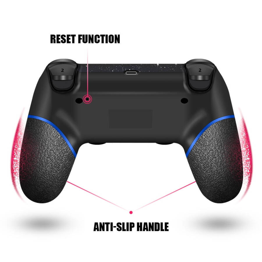 AceGamer Wireless Controller for PS4 with 2 Thumb Grips, Galaxy Custom Design V2 Gamepad Joystick, Compatible with PS4, Slim, Pro and Windows PC - 10