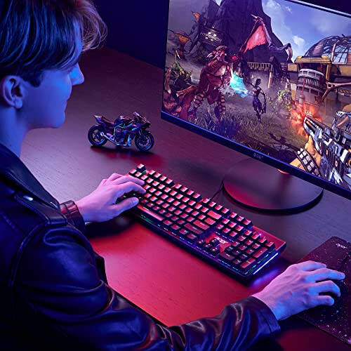 Acer Nitro Gen 2 Kablolu Oyun Klavyesi - RGB Aydınlatmalı Klavye | %100 Hayalet Önleme (N-Tuş Rulosu) | Mekanik Eksen | Ergonomik Kavisli Tuş Başlıkları | Gömülü Multimedya Tuşları - 2